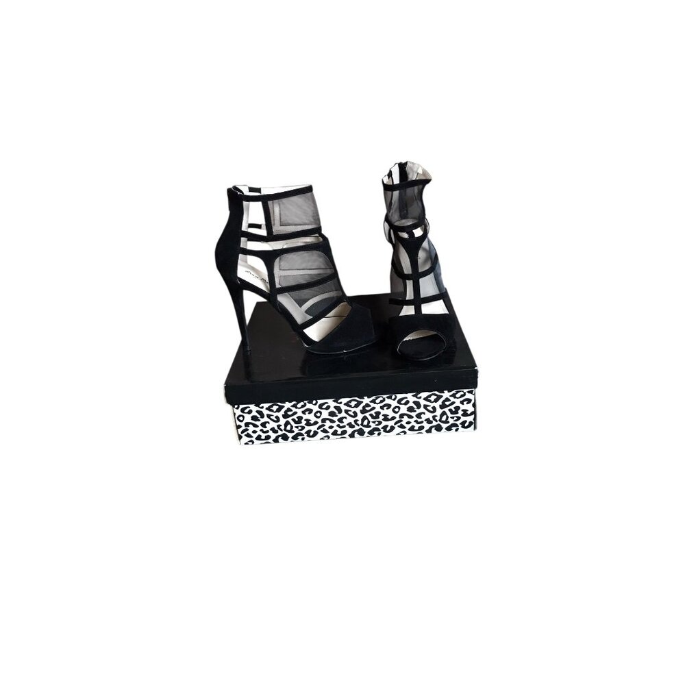 NIB Anne Michelle Black Open Toe Heels